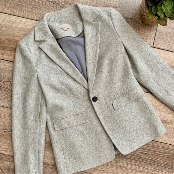 Jackets & Blazers - LOFT gray blazer with elbow patches